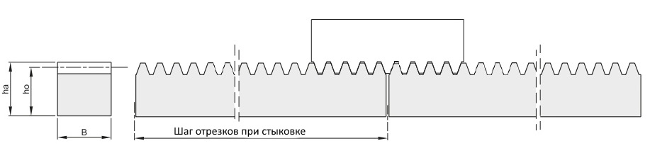 Рейка зубчатая M=5 (CR32200) 50х50 мм, L=2000 мм, EMT | ЕМТ