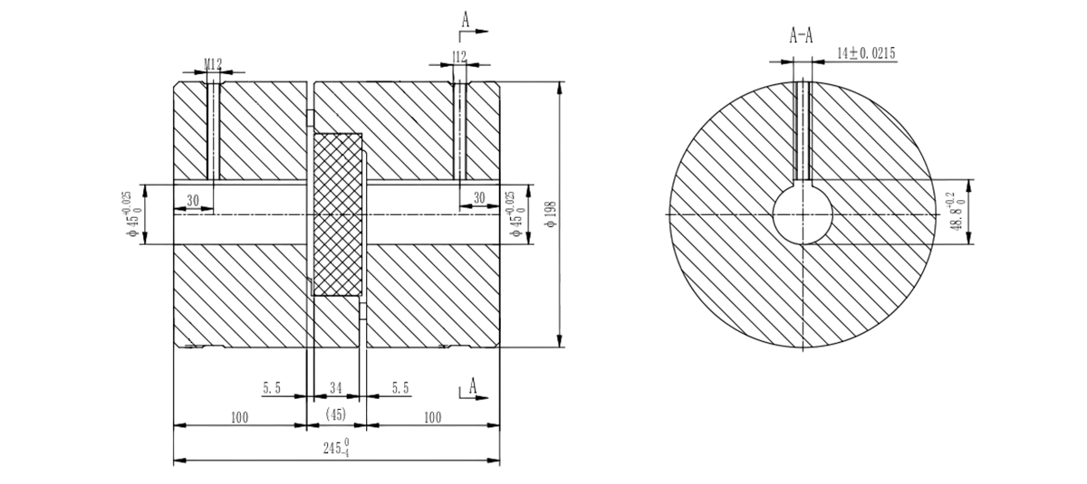 Муфта кулачковая стальная XL10-45x45 (GE-T 100B-100B/RED 98Sh), EMT | ЕМТ