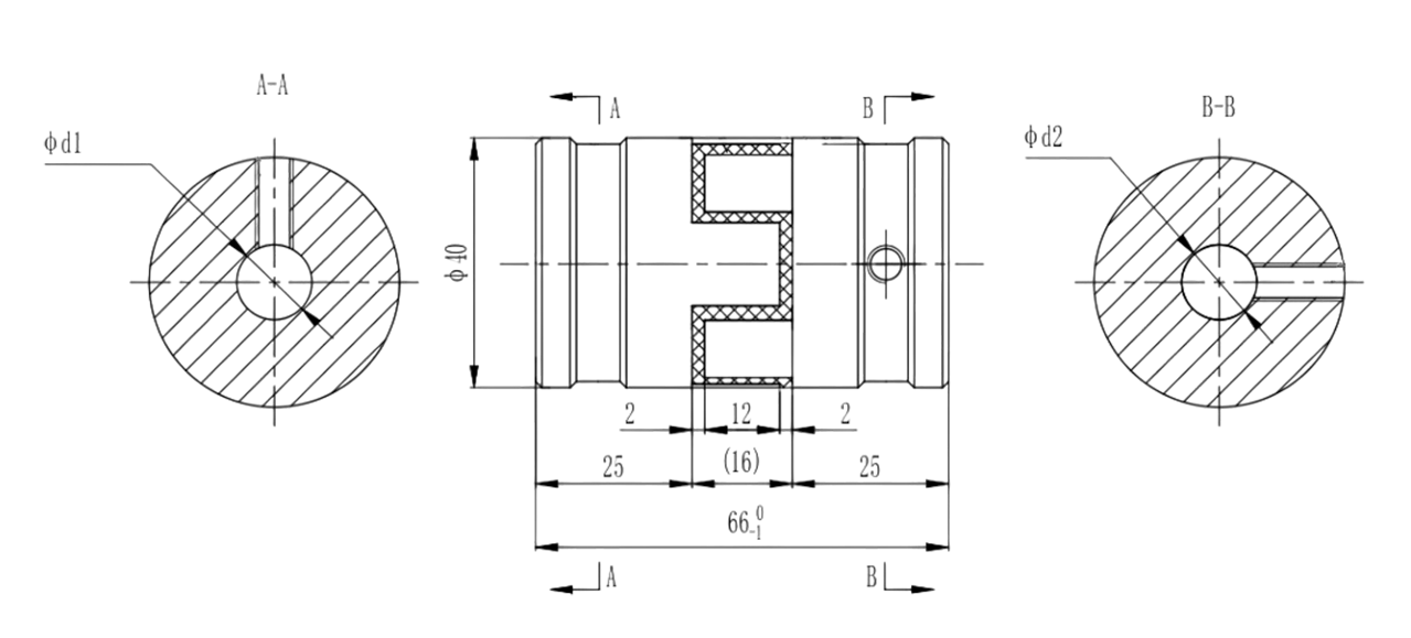 Муфта кулачковая стальная XL1-10x10 (GE-T 24B-24B/RED 98Sh), EMT | ЕМТ