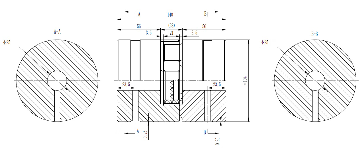 Муфта кулачковая стальная XL6-25x25 (GE-T 60B-60B/RED 98Sh), EMT | ЕМТ