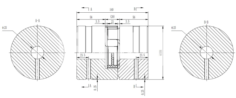Муфта кулачковая стальная XL6-25x25 (GE-T 60B-60B/RED 98Sh), EMT | ЕМТ