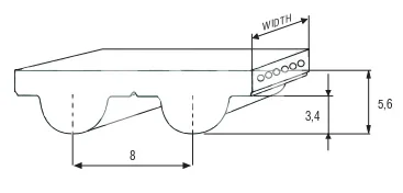 Ремень зубчатый HTD-736-8M Belt Power Transmission, EMT | ЕМТ