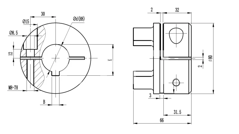 Полумуфта GS38 безлюфтовая, с готовым отверстием d=25 мм, шпон паз 8х3,3мм, EMT | ЕМТ