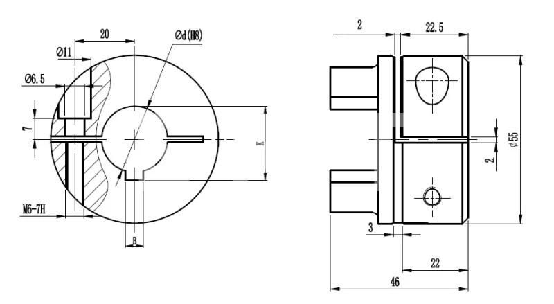 Полумуфта GS24 безлюфтовая, с готовым отверстием d=15 мм, шпон паз 5х2,3мм, EMT | ЕМТ