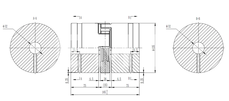 Муфта кулачковая стальная XL8-32x32 (GE-T 75B-75B/RED 98Sh), EMT | ЕМТ