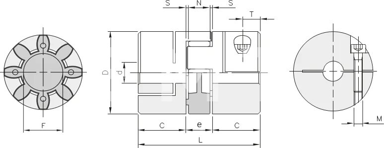 Муфта кулачковая безлюфтовая GS38 15/15 dmax=45 мм, EMT | ЕМТ