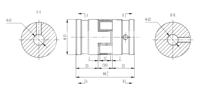 Муфта кулачковая стальная XL1-10x10 (GE-T 24B-24B/RED 98Sh), EMT | ЕМТ
