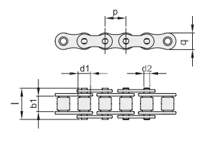 Цепь роликовая однорядная 20A-1 (100-1, ПР-31,75-89), EMT | ЕМТ