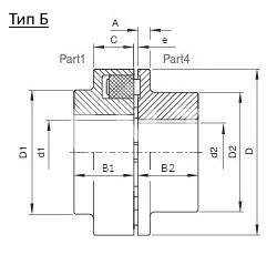 Полумуфта N-EUPEX 280 под расточку часть 4 dmax=110 мм, EMT | ЕМТ