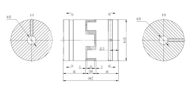 Муфта кулачковая стальная XL7-25x25 (GE-T 70B-70B/RED 98Sh), EMT | ЕМТ