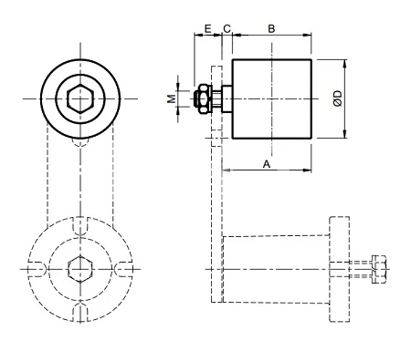 Ролик натяжителя ремня стальной RU 5 D.80 EMT | ЕМТ